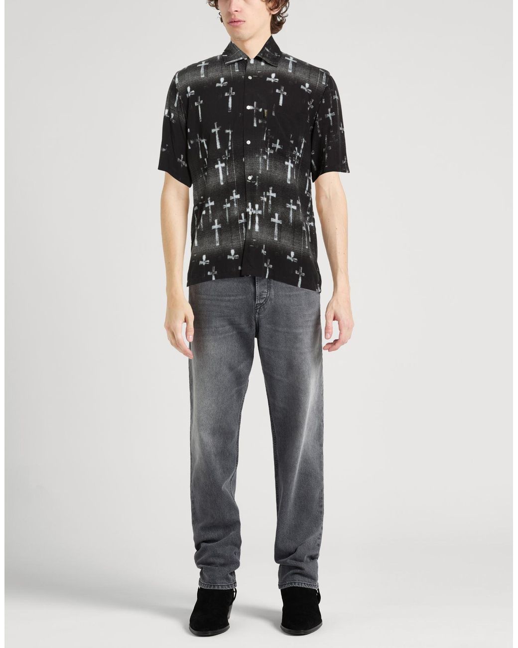 Aries Black Shirt Viscose for men