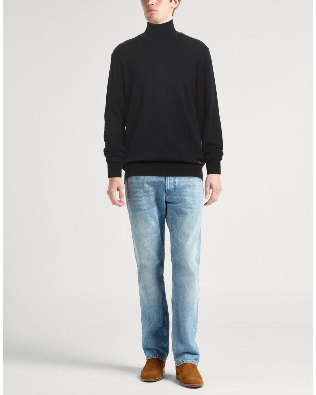 Peuterey Black Midnight Turtleneck Wool, Cotton for men