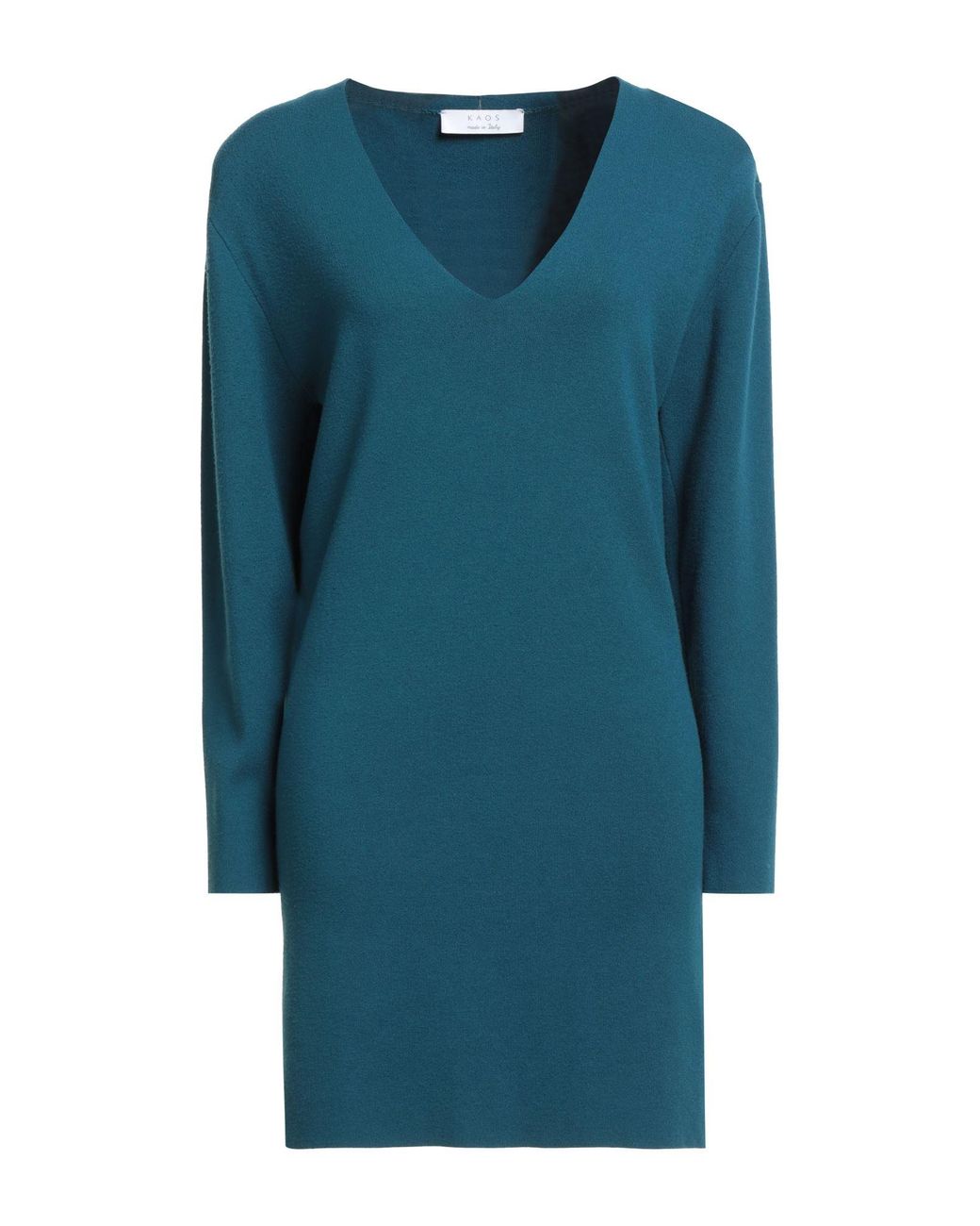 Kaos Blue Deep Mini Dress Viscose, Polyester