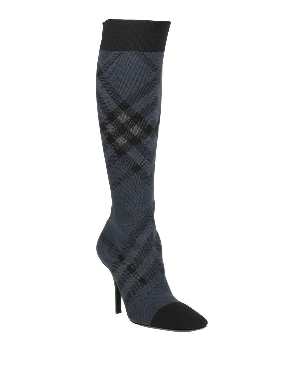 Burberry Black Charcoal Boot Textile Fibers