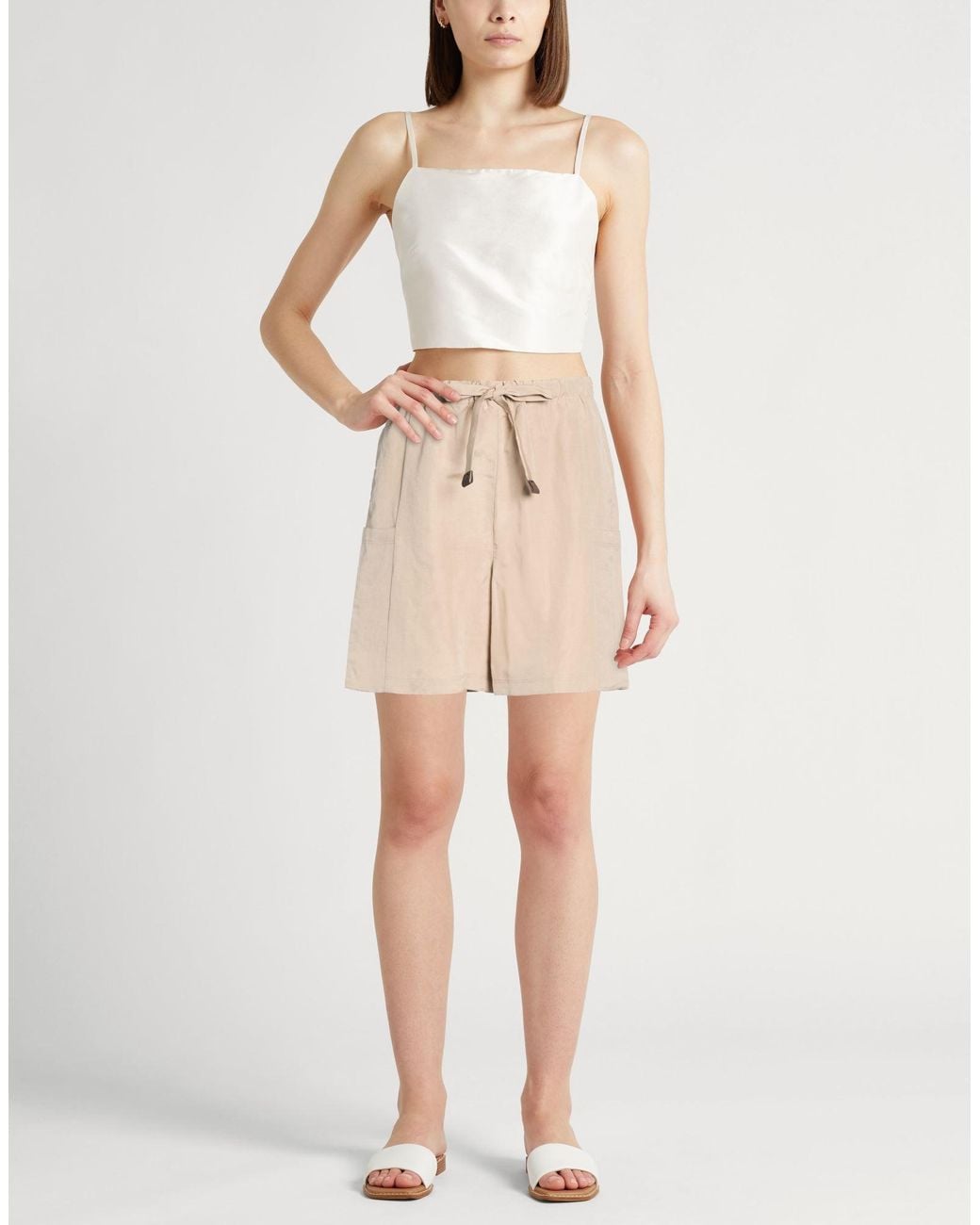 Max Mara Natural Shorts & Bermuda Shorts Linen, Silk