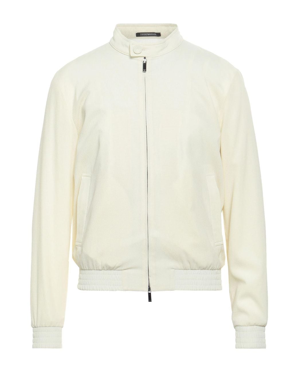 Emporio Armani White Jacket Polyester, Elastane for men