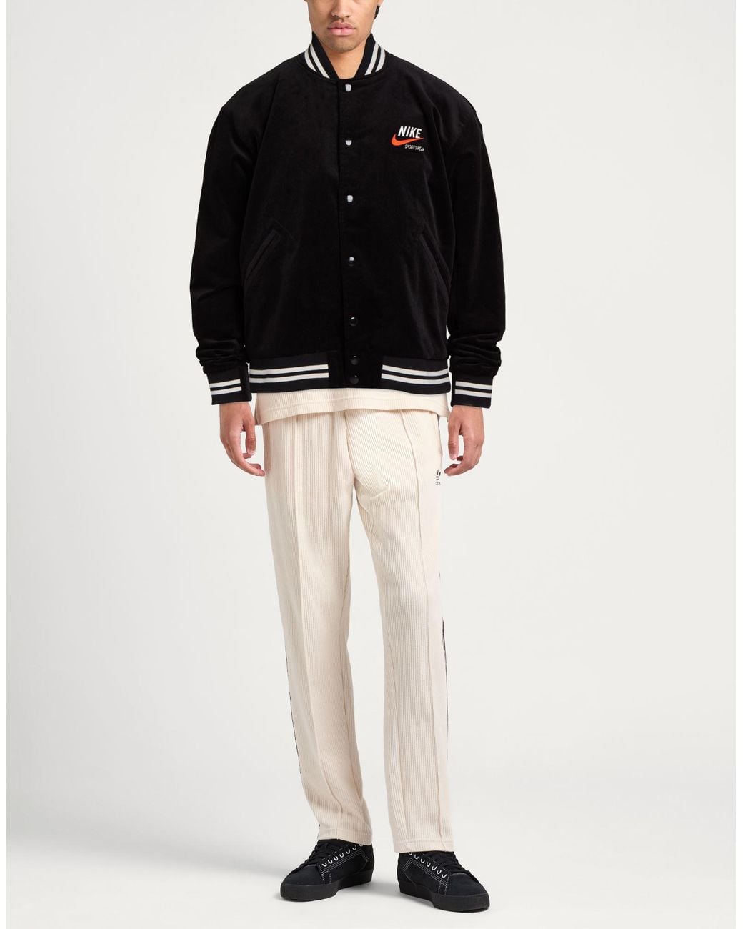 Nike Black Jacket Cotton, Elastane for men