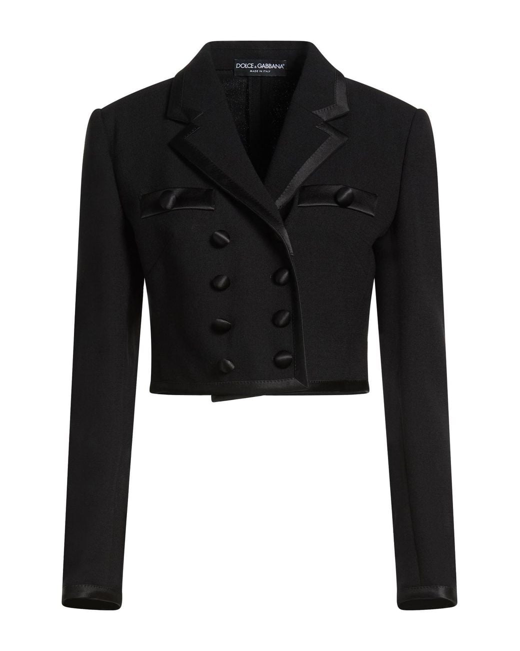 Dolce & Gabbana Black Jacket Virgin Wool, Silk, Polyester, Polyamide, Elastane