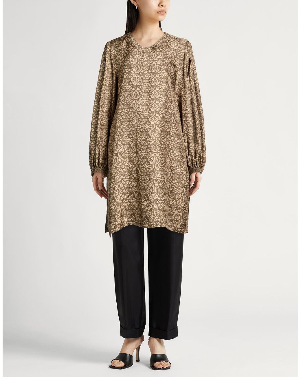 Max Mara Natural Military Top Silk