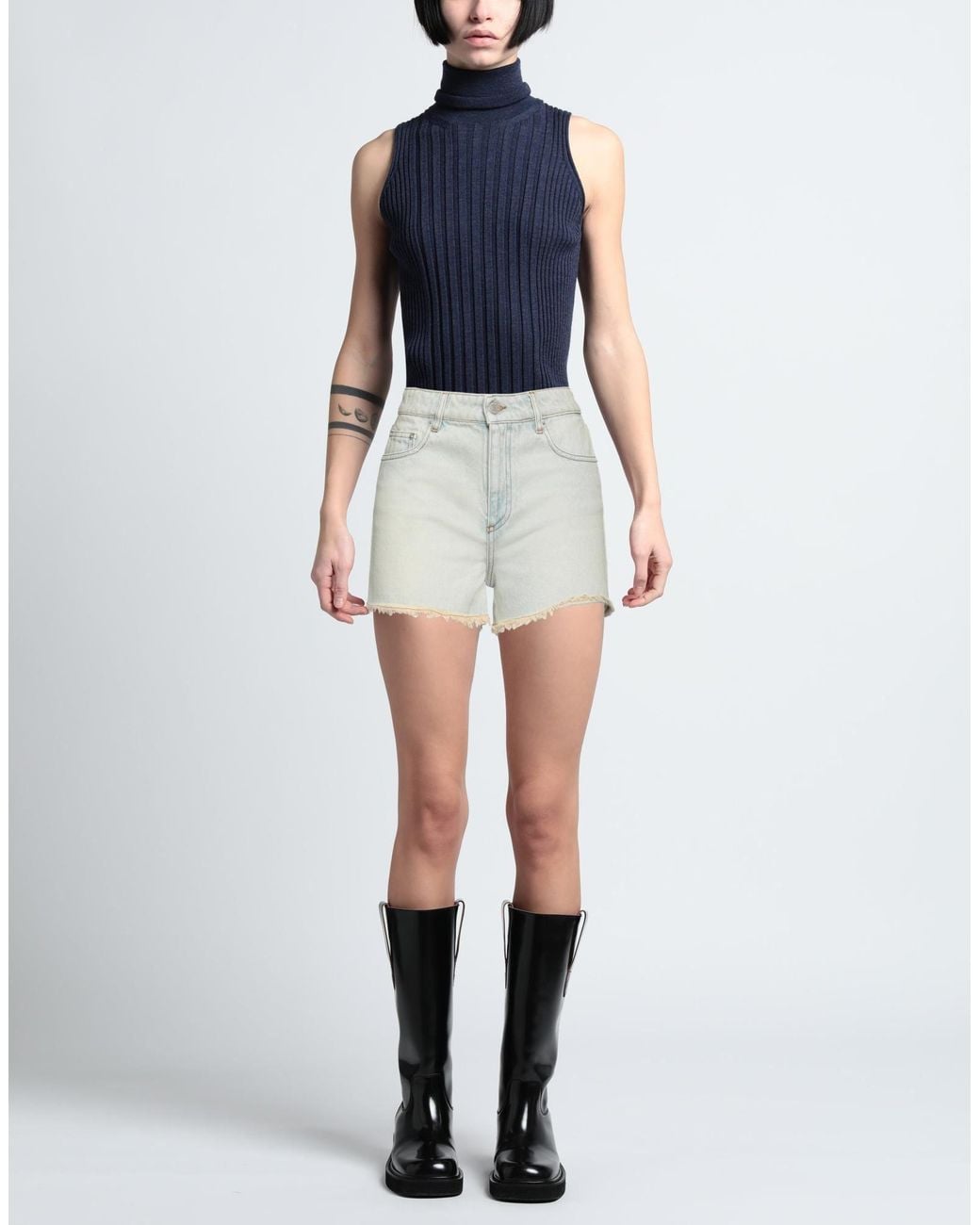 AMI Gray Denim Shorts