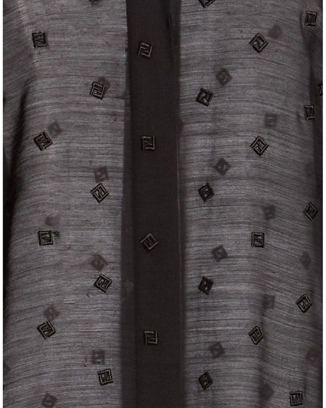 Fendi Black Shirt Silk, Wool