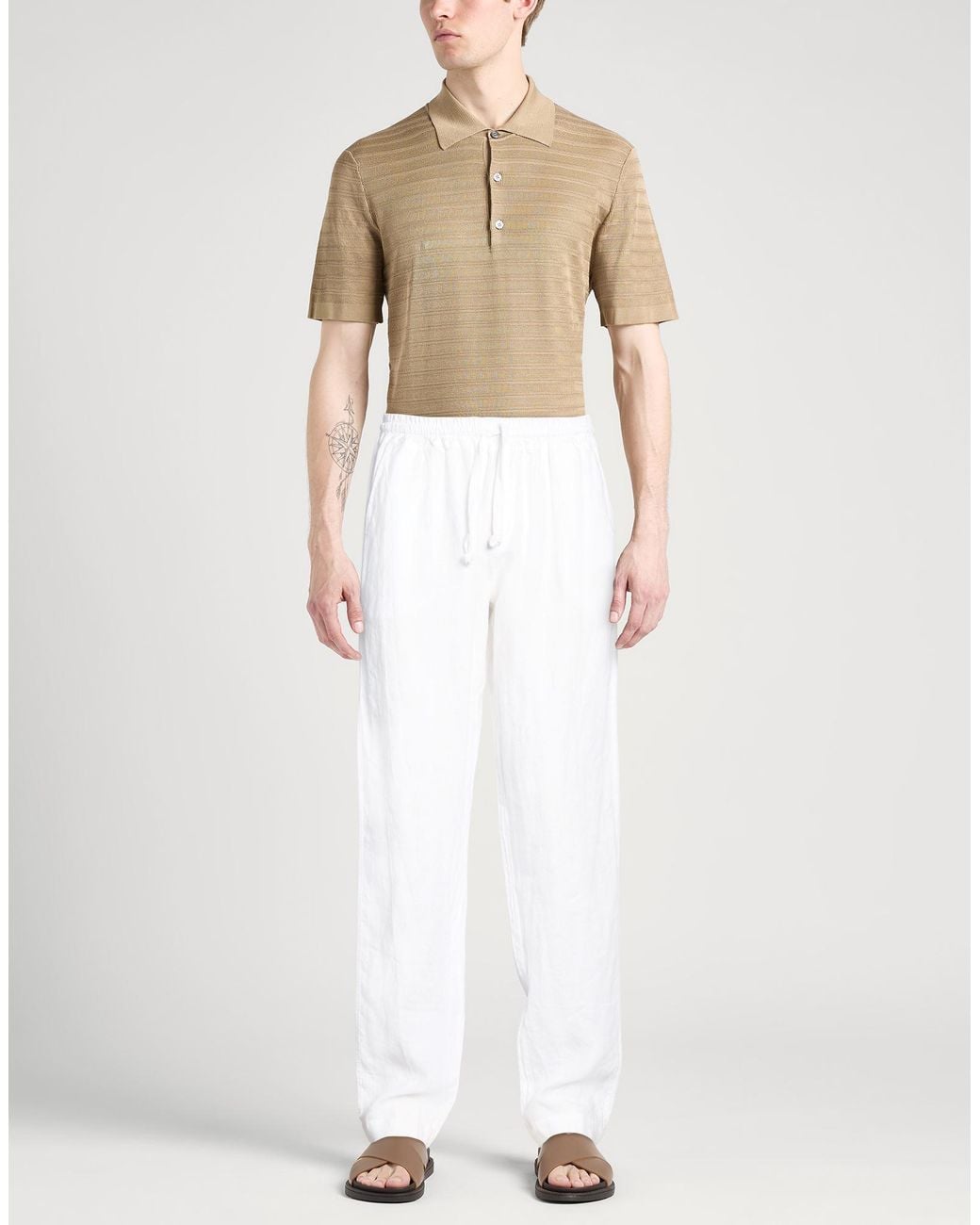 Fedeli White Pants Linen for men