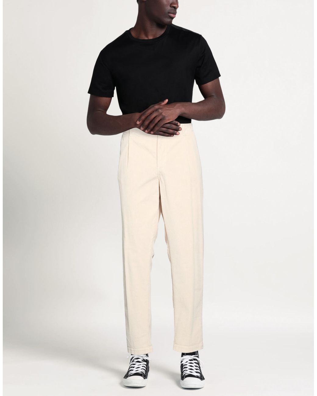 40weft Natural Cream Pants Cotton, Lyocell, Elastane for men