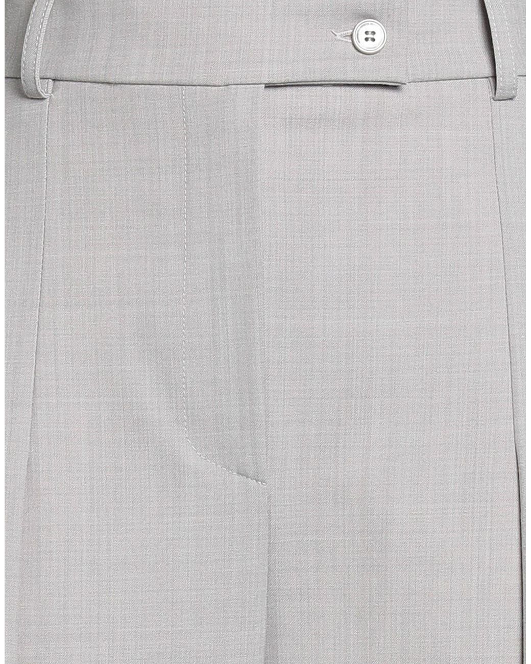 Elisabetta Franchi Gray Light Pants Polyester, Virgin Wool, Elastane