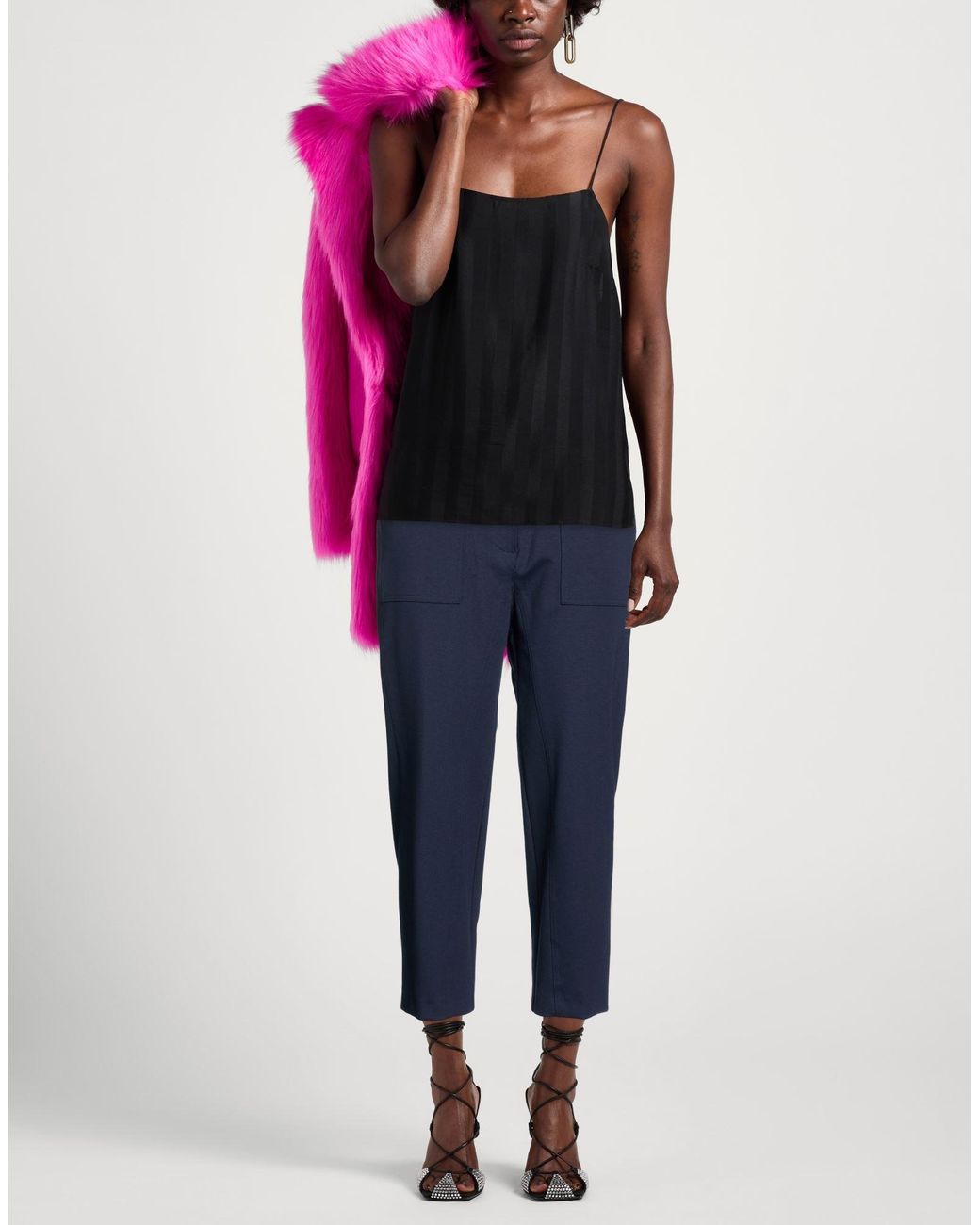 Pinko Blue Pants Viscose, Nylon, Elastane