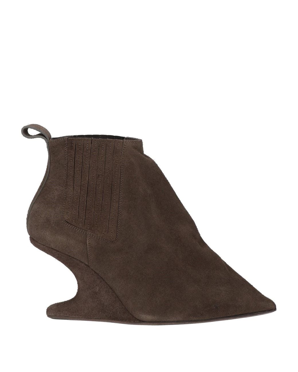 Rick Owens Brown Dark Ankle Boots Leather