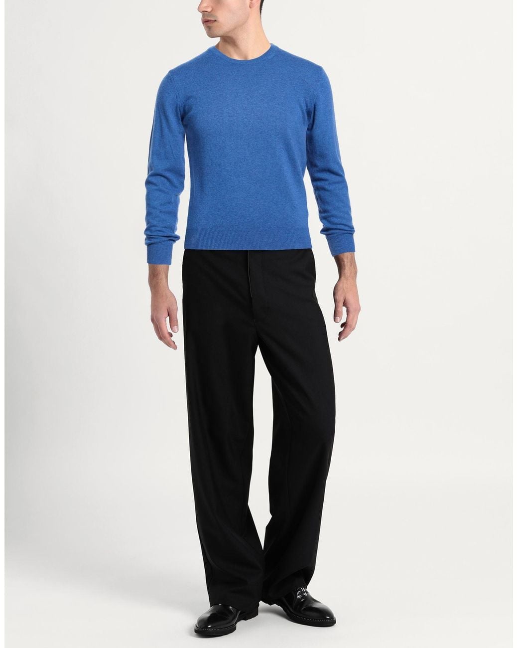 Andrea Fenzi Blue Sweater Merino Wool, Viscose, Nylon, Cashmere for men