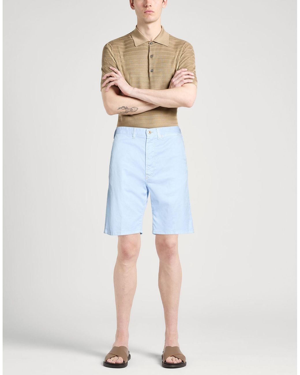 120% Lino Blue Shorts & Bermuda Shorts for men
