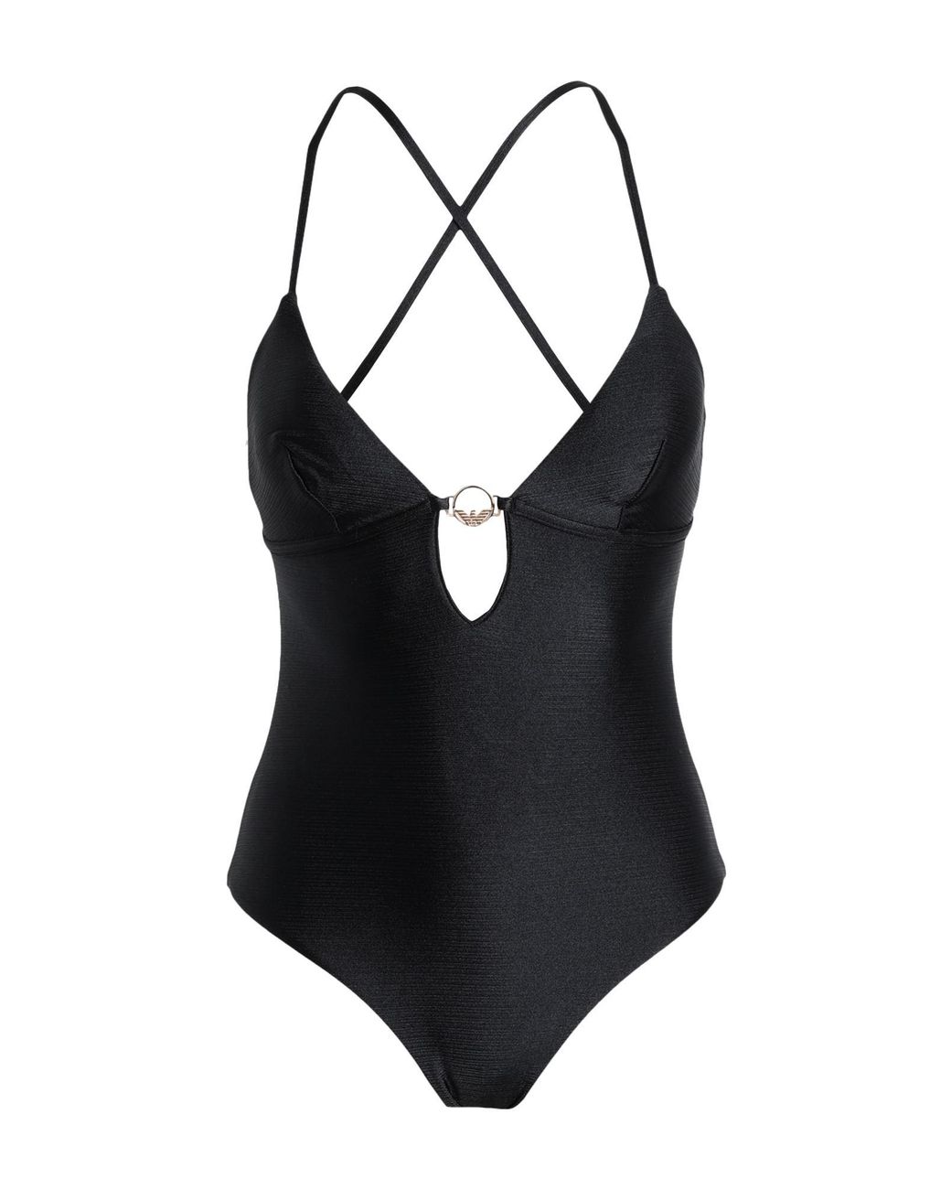 Emporio Armani One-piece Swimsuit in Black | Lyst