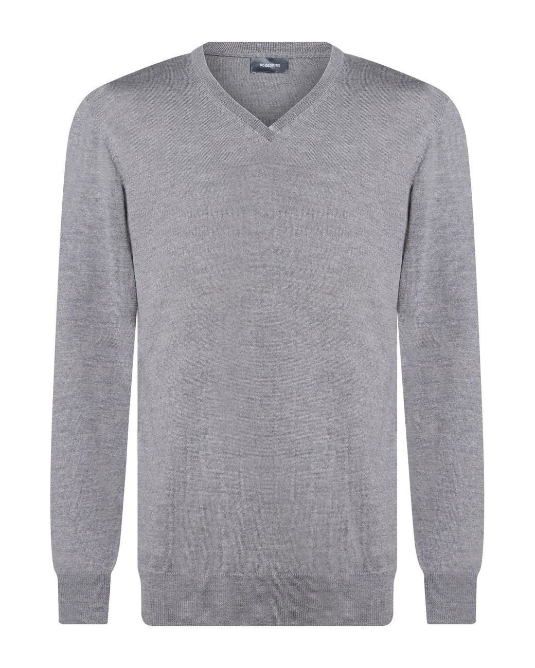 Rossopuro Gray Sweater Wool for men