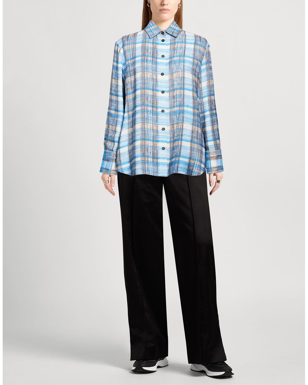 Ferragamo Blue Shirt Viscose, Silk