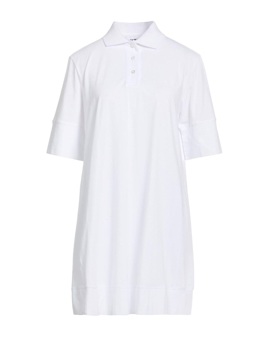 Alpha Studio White Mini Dress Cotton, Elastane