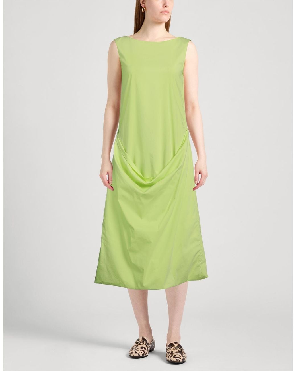 Liviana Conti Green Light Midi Dress Cotton, Polyamide, Elastane