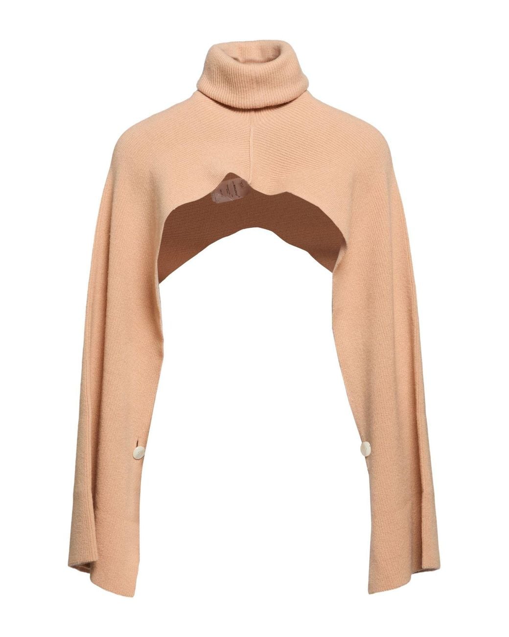 Anna Molinari White Sand Shrug Wool, Cashmere