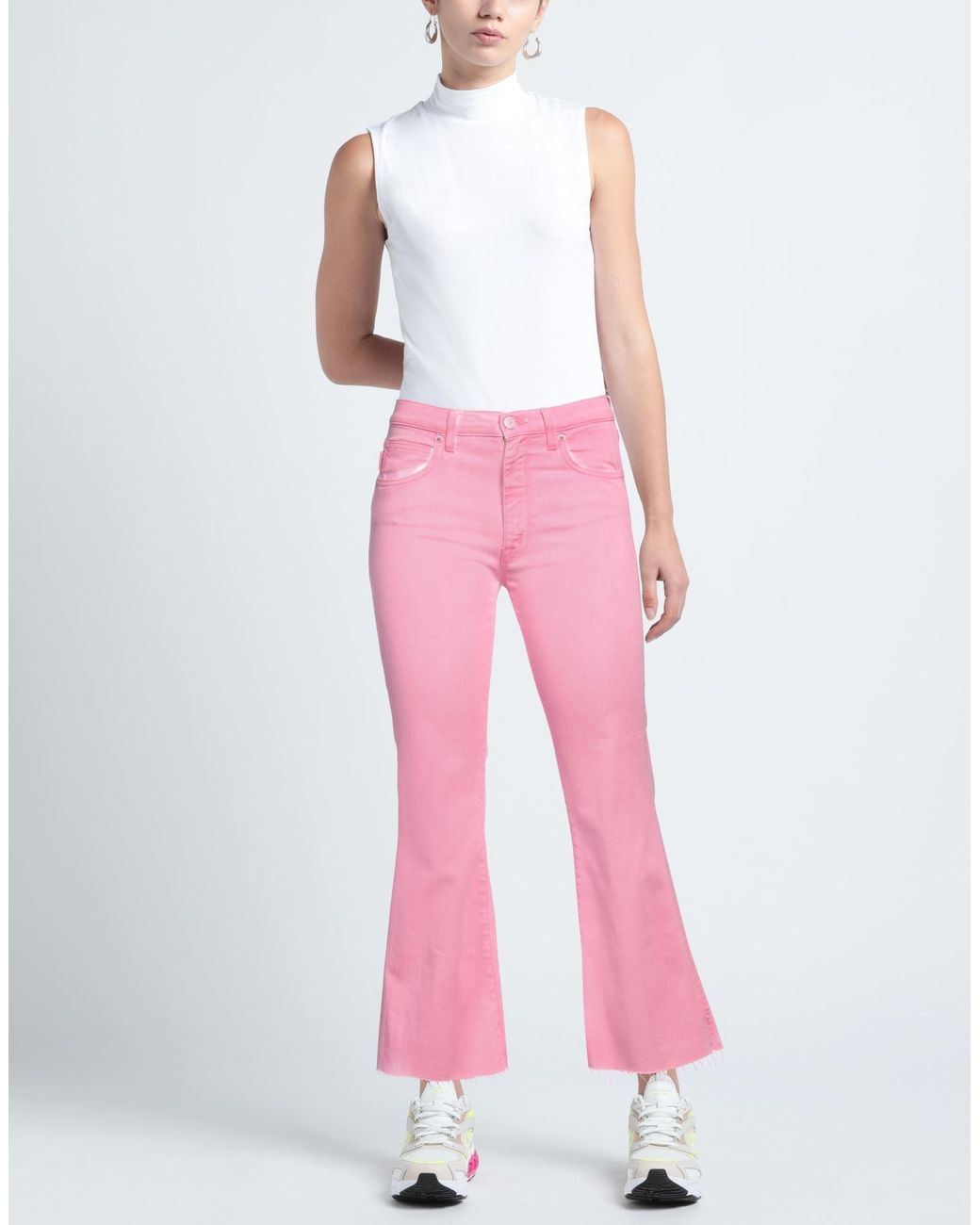 People Pink Pants Cotton, Elastomultiester, Elastane