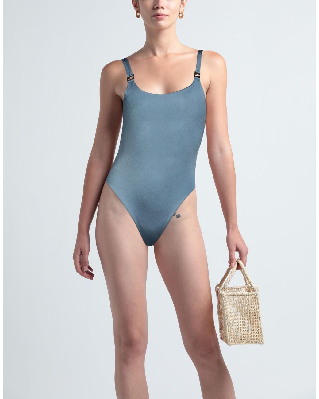 Fendirama One Piece Swimsuit Brown & Blue