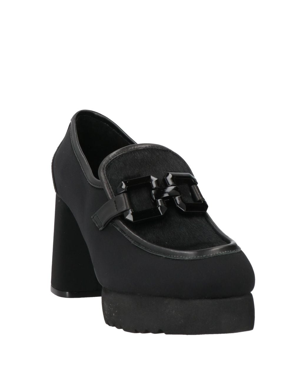 Jeannot Black Loafers Leather, Textile Fibers
