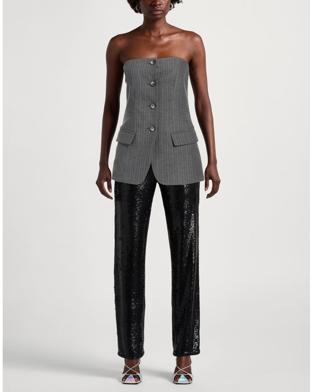 ViCOLO Gray Top Polyester, Viscose, Elastane