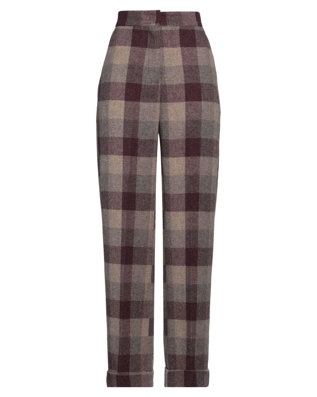 Erika Cavallini Semi Couture Brown Pants Wool, Polyamide