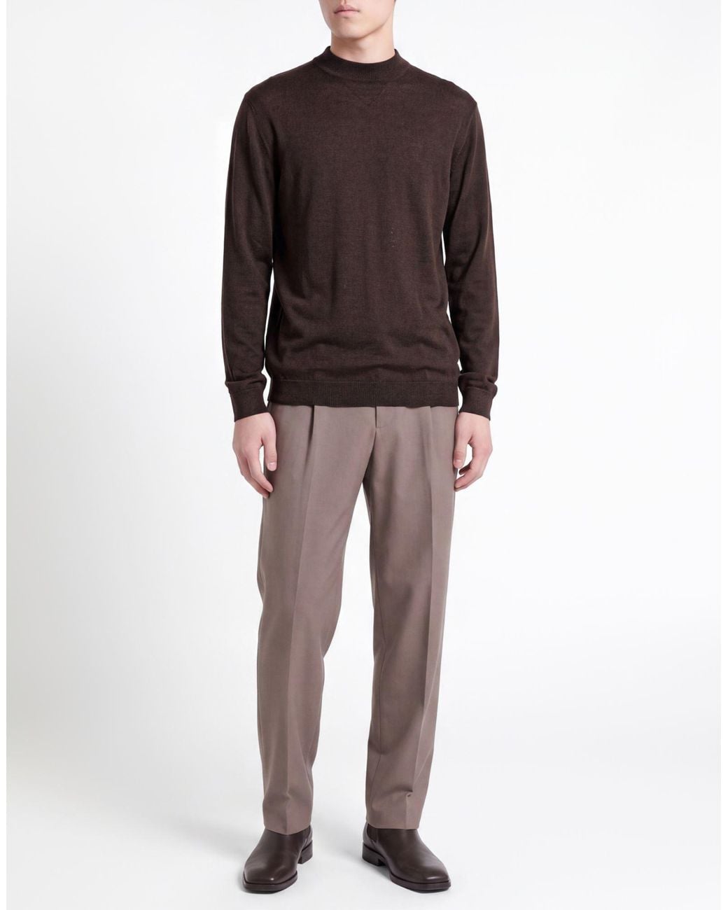 Roberto Collina Brown Chocolate Turtleneck Merino Wool for men