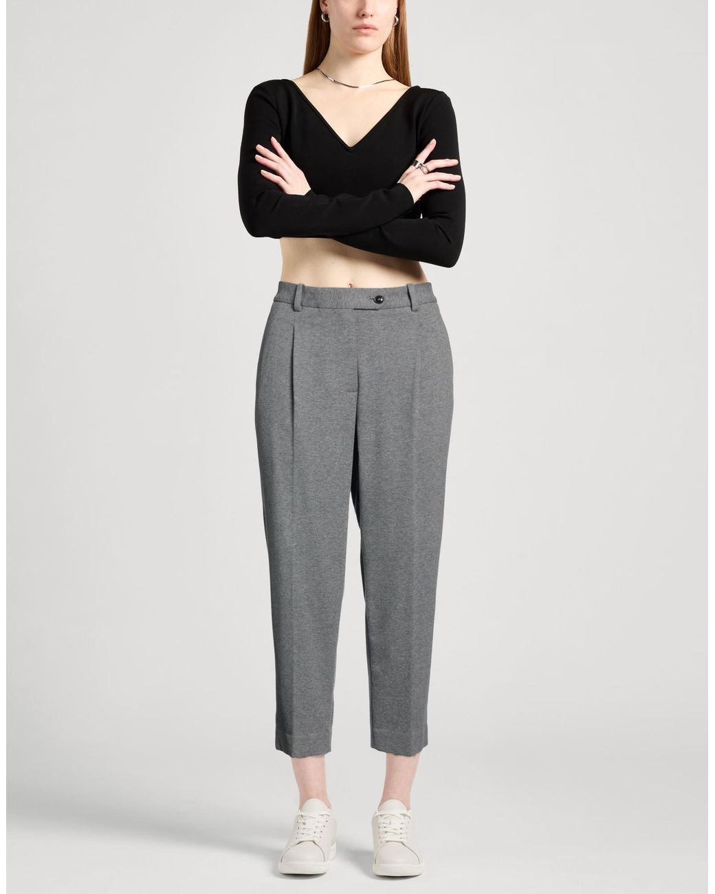 Circolo 1901 Gray Pants Cotton, Elastane
