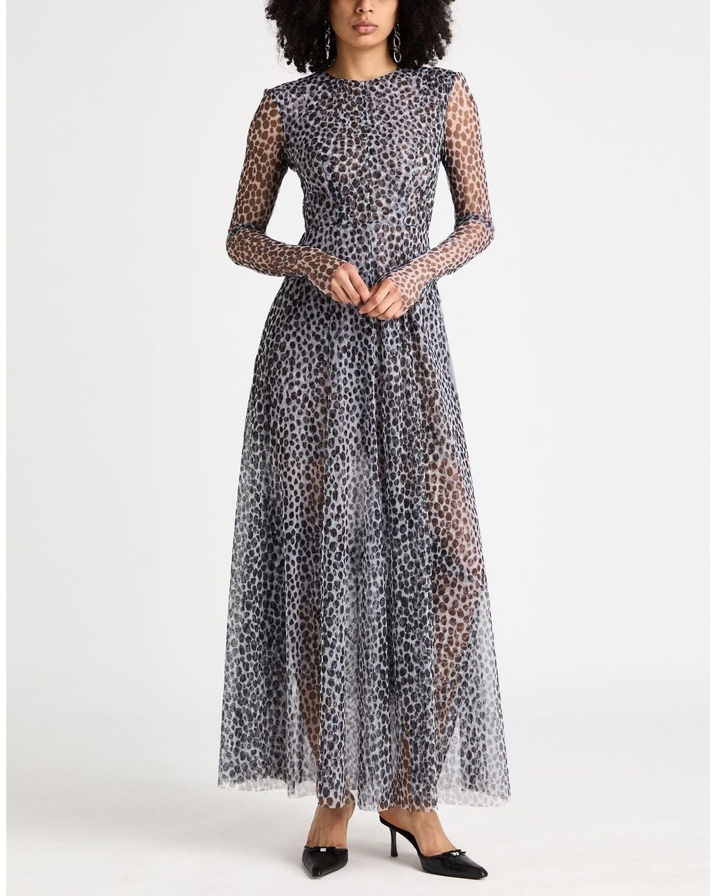 Philosophy Di Lorenzo Serafini Gray Maxi Dress Polyester