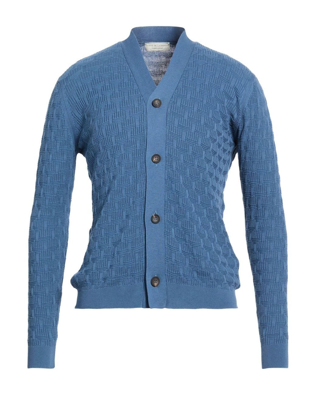 FILIPPO DE LAURENTIIS Blue Cardigan Cotton for men