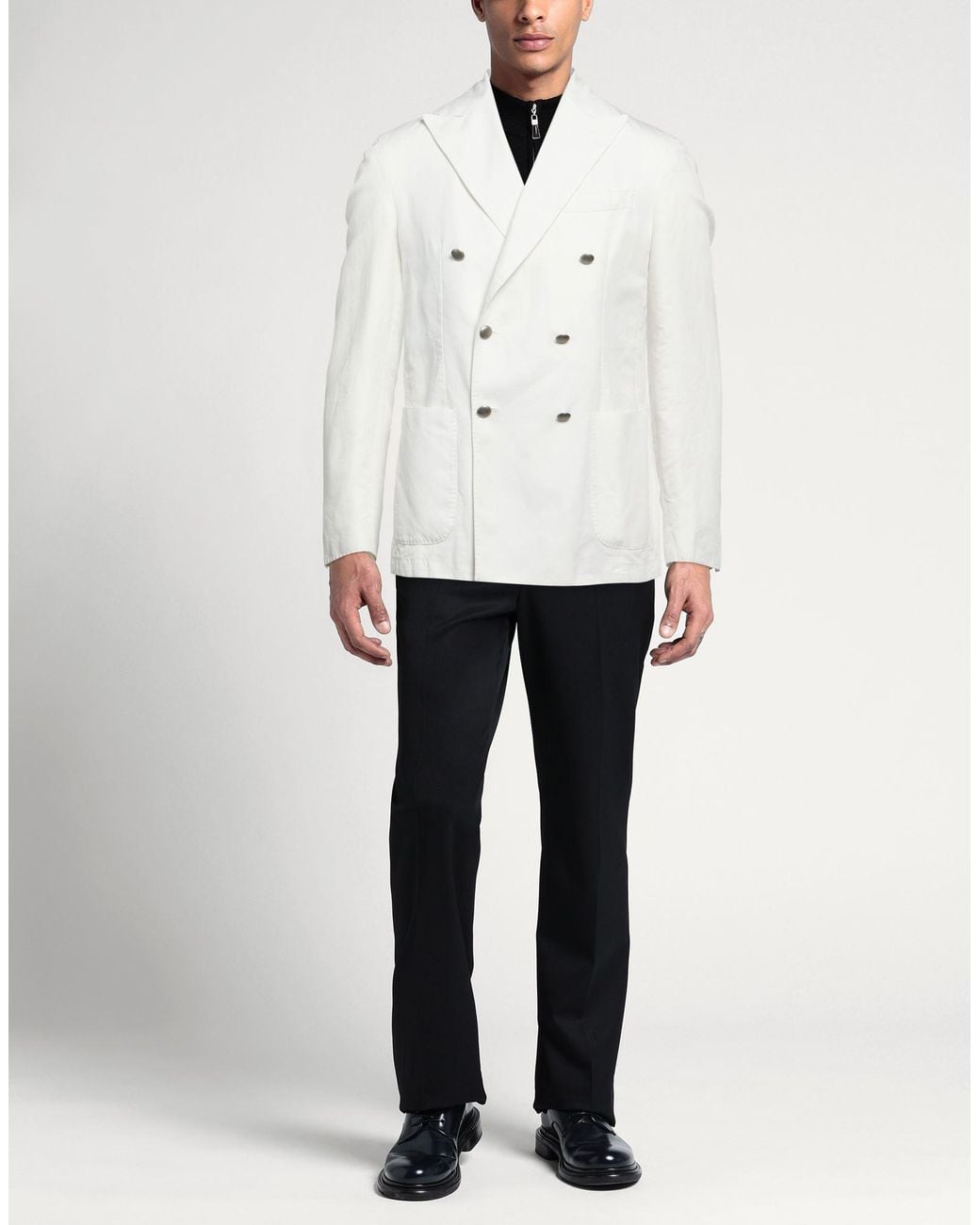 Brando White Blazer Lyocell, Linen, Cotton for men