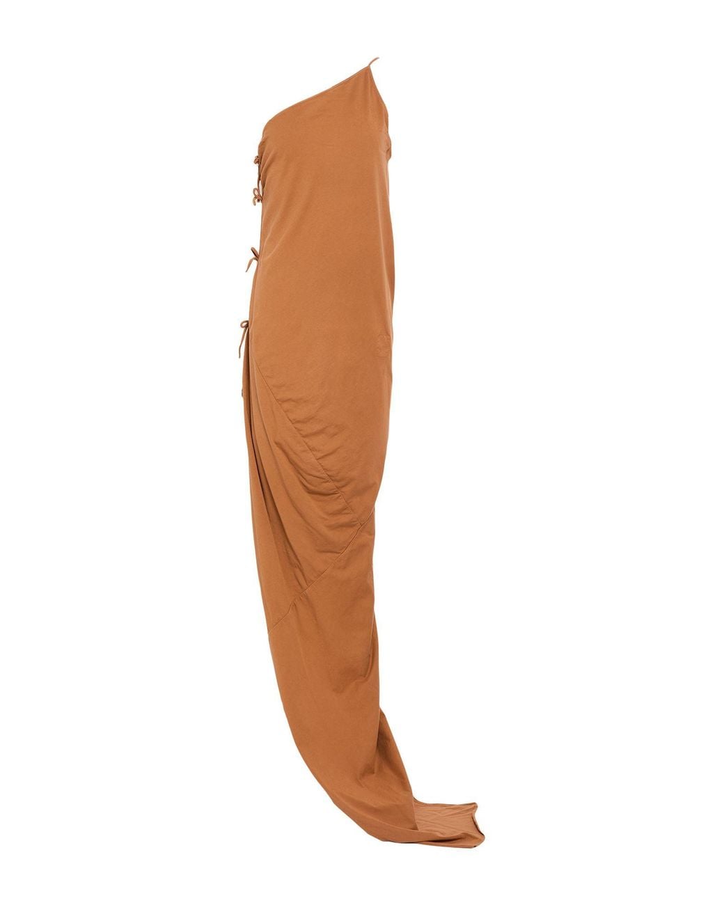 Rick Owens White Tan Maxi Dress Cotton