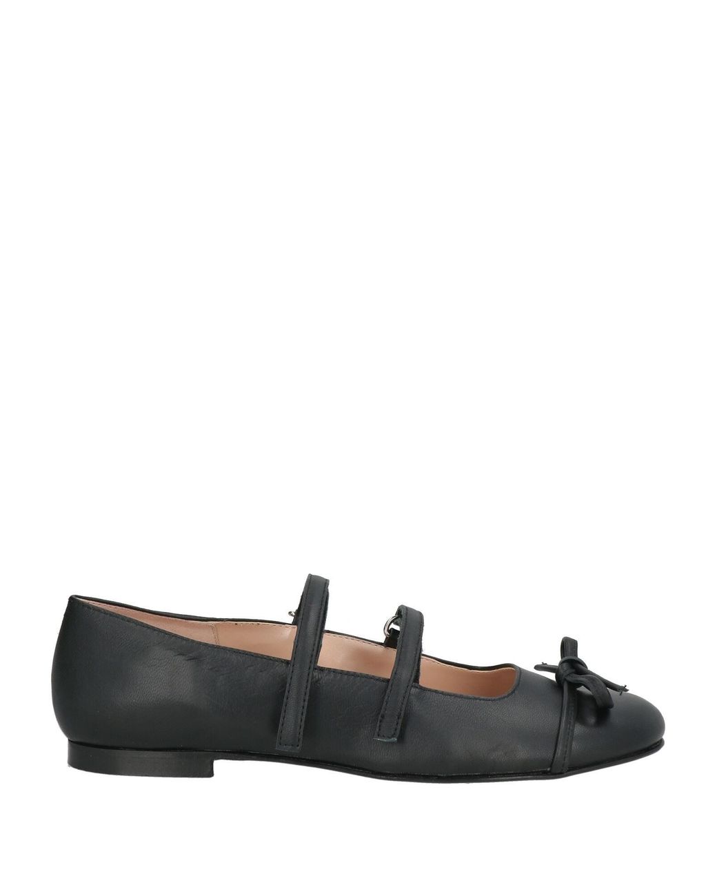 Divine Follie Black Ballet Flats Leather