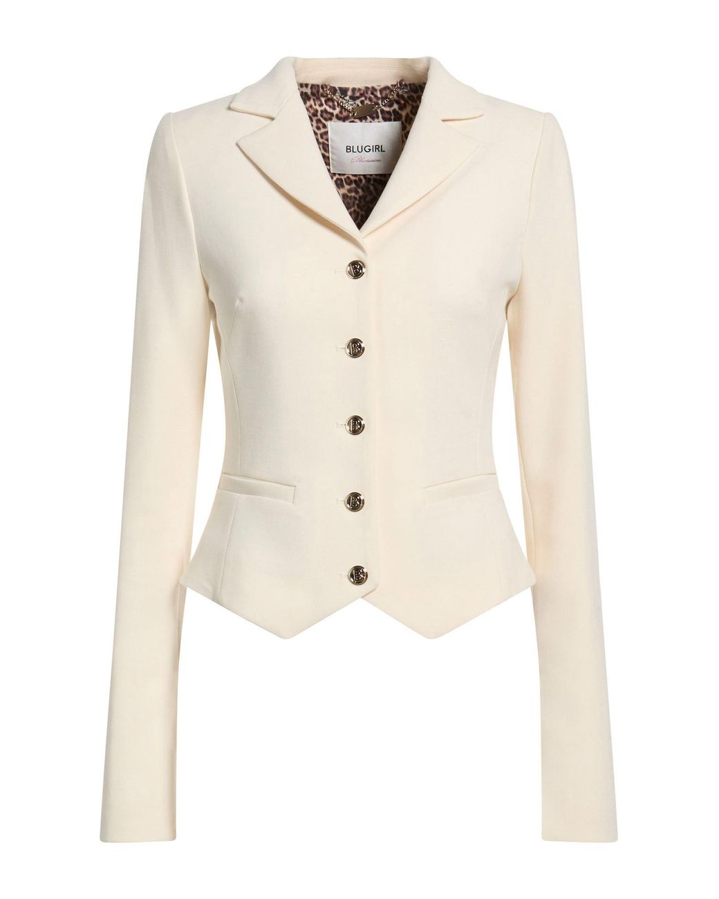 Blugirl Blumarine White Blazer Polyester, Rayon, Elastane