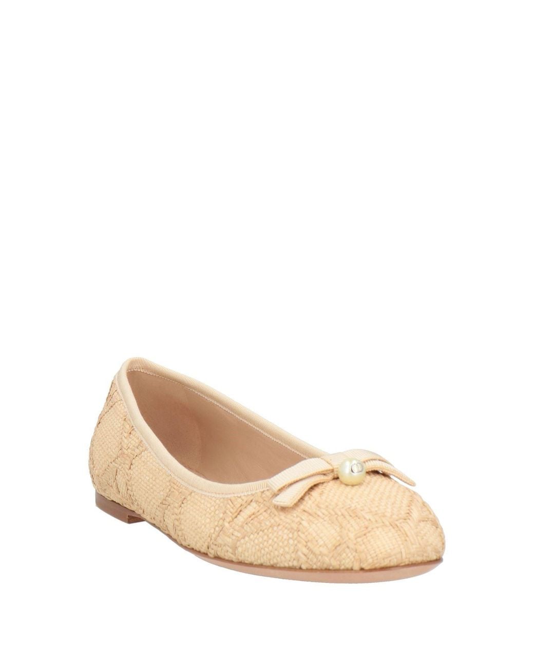 Dior Natural Ballet Flats Textile Fibers