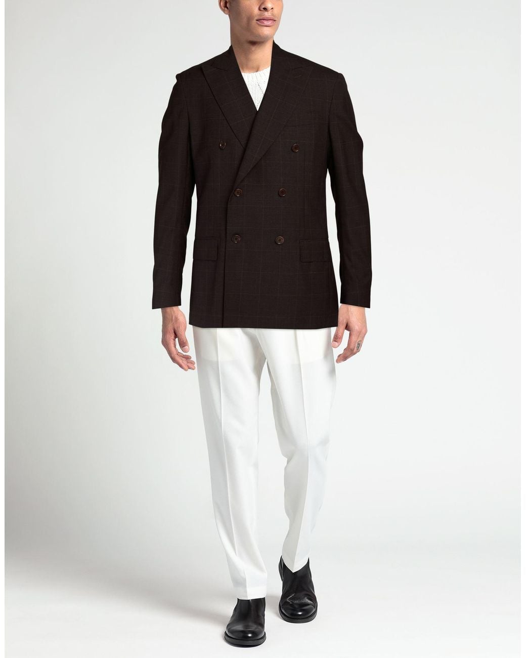 De Petrillo Black Dark Blazer Virgin Wool for men