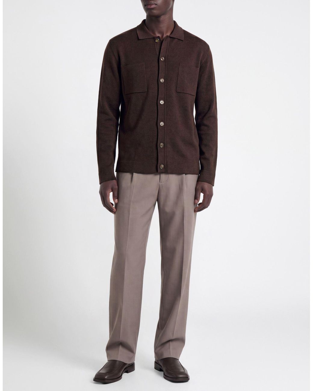Daniele Fiesoli Brown Cardigan Virgin Wool for men