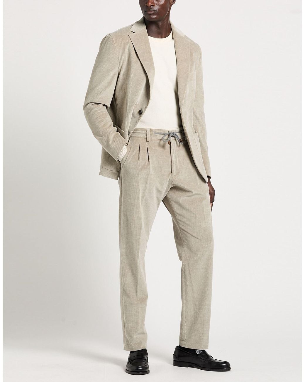 Eleventy Natural Light Suit Cotton, Wool, Elastane for men
