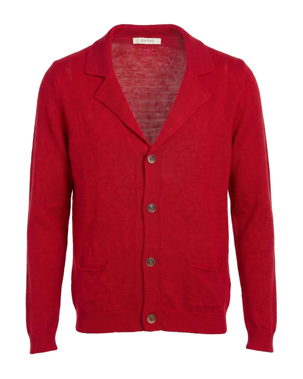 Diktat Red Cardigan Linen, Cotton for men