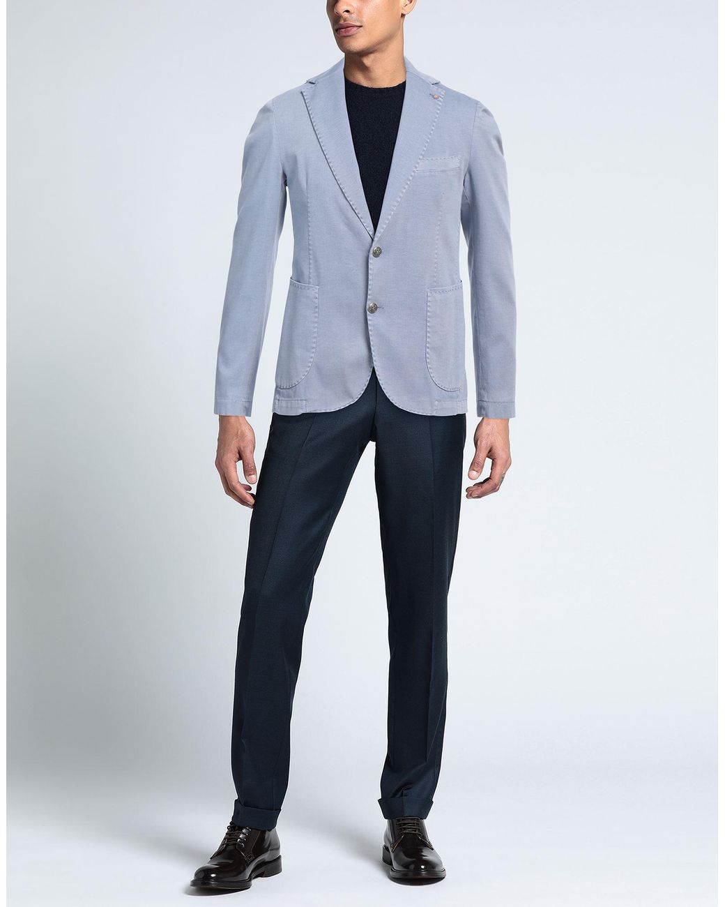 Bharnaba Blue Blazer Cotton, Elastane for men