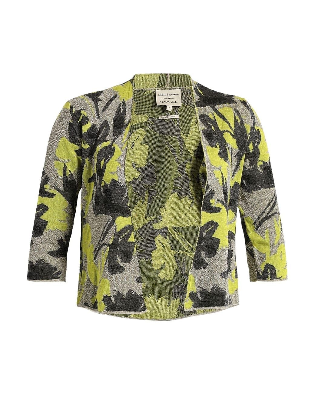 ALESSIA SANTI Green Cardigan Viscose, Metallic Fiber, Cotton