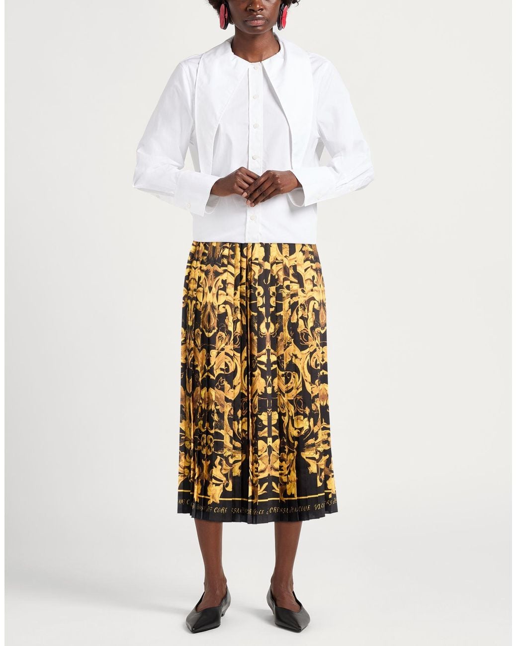 Versace Jeans Couture Metallic Midi Skirt
