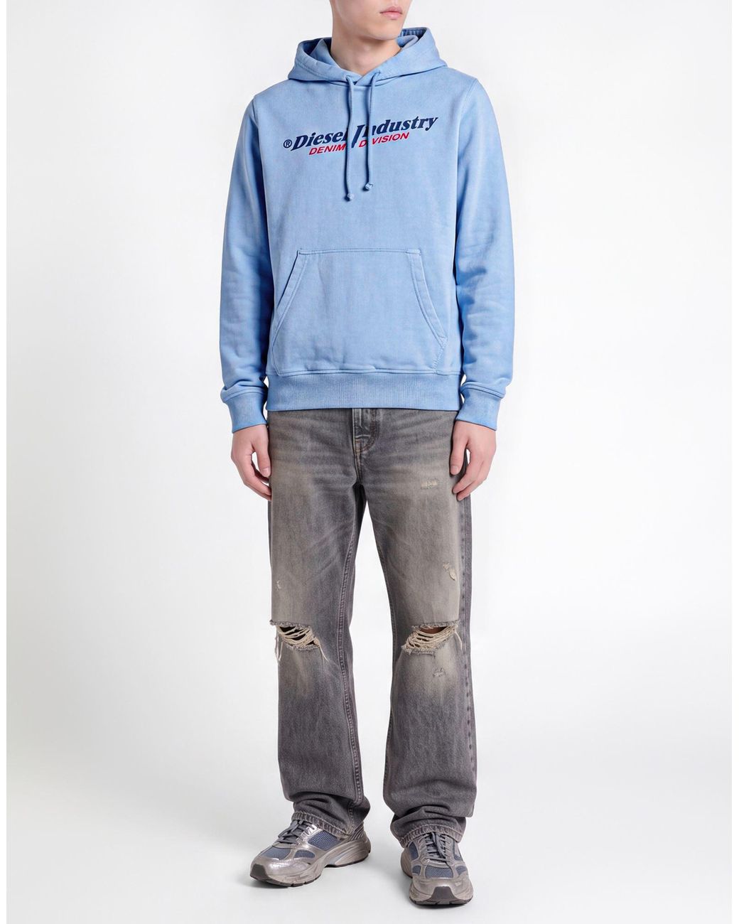 DIESEL Blue Sweatshirt Cotton for men