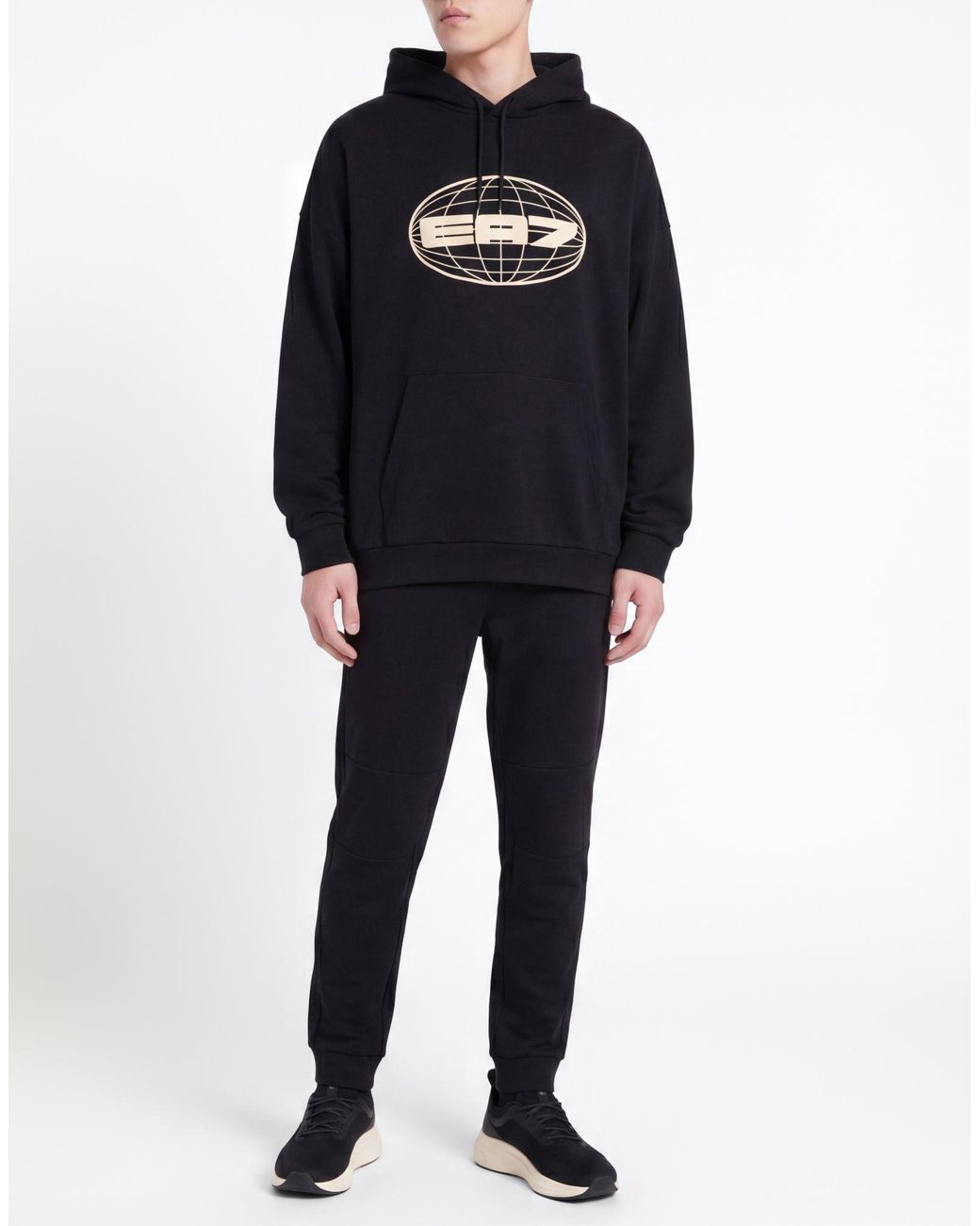 EA7 Black Sweatshirt Cotton for men
