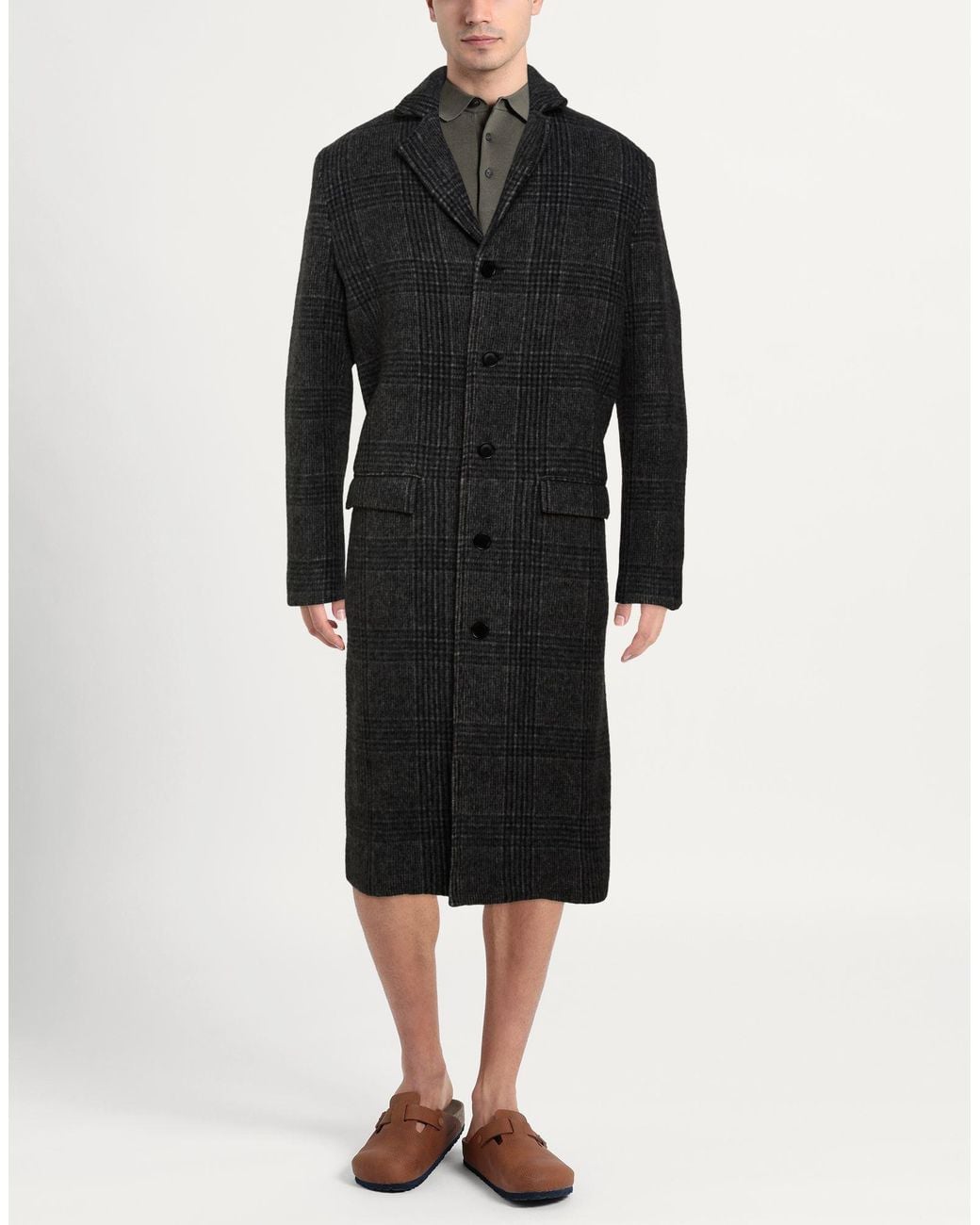 Samsøe & Samsøe Black Coat Recycled Wool, Polyamide for men