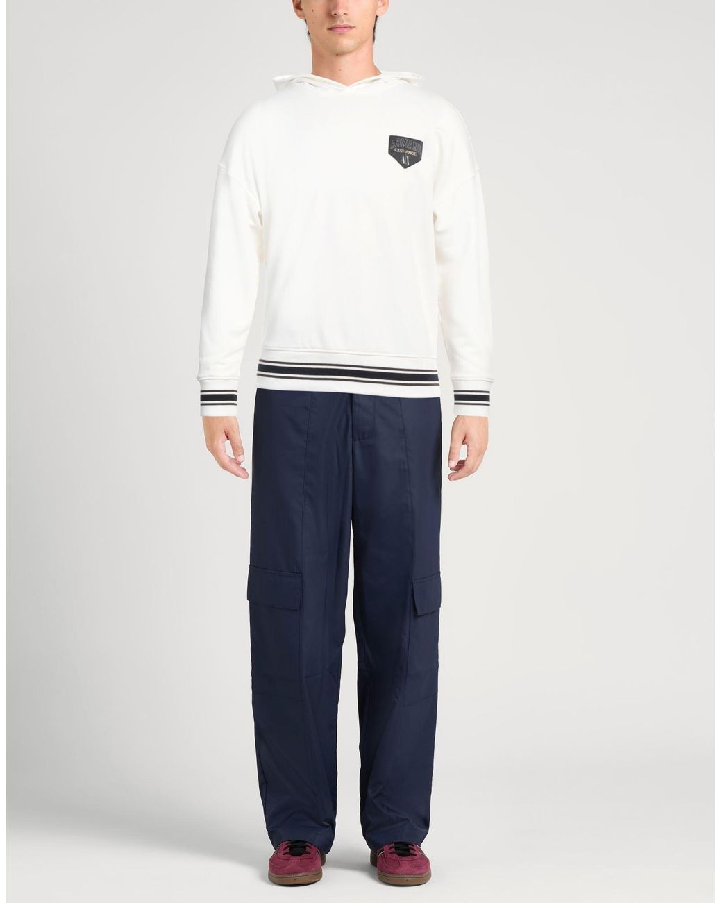ARMANI EXCHANGE White Sweatshirt Cotton, Polyester, Elastane for men