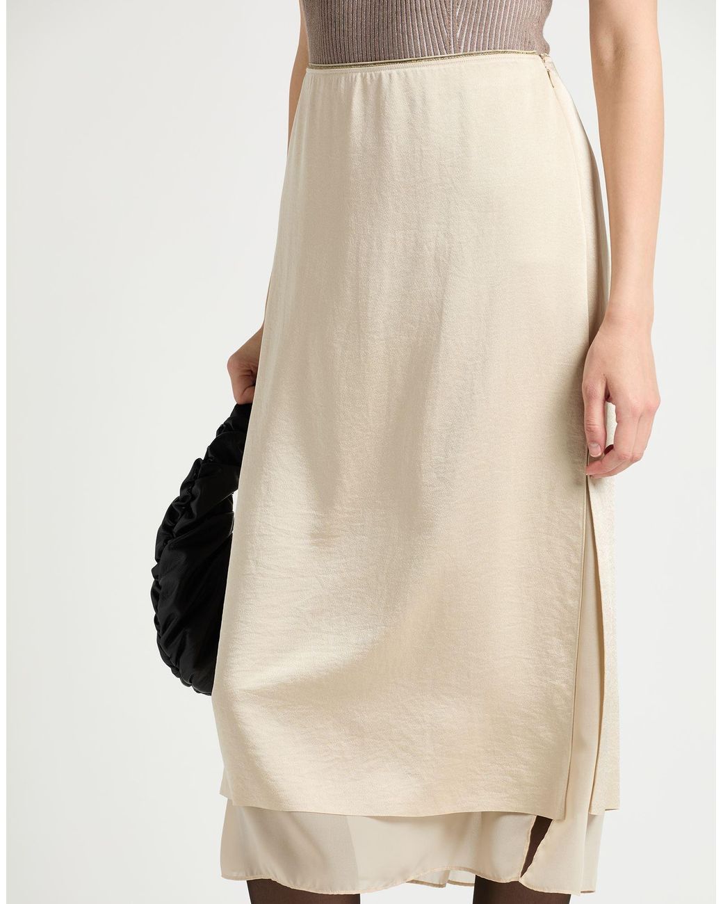 Vince Natural Midi Skirt Polyester